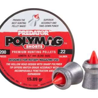 Predator Polymag Shorts, .22 Cal Pellets, 15.75 Grains, Pointed, 200ct