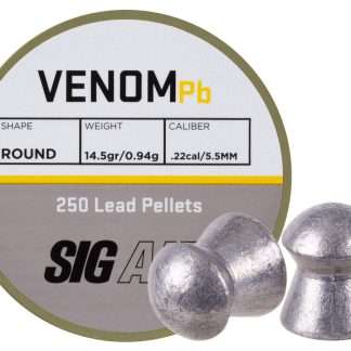 SIG Sauer Venom Pellets, .22 Cal, 14.5 Grains, Round Nose, 250ct