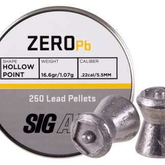 SIG Sauer Zero Pellets, .22 Cal, 16.6 Grains, Hollowpoint, 250 ct