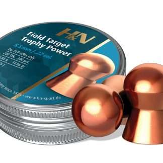 H&N Field Target Trophy Power Copper Plated, .22 Cal, 14.66 Grains, Round Nose, 200ct