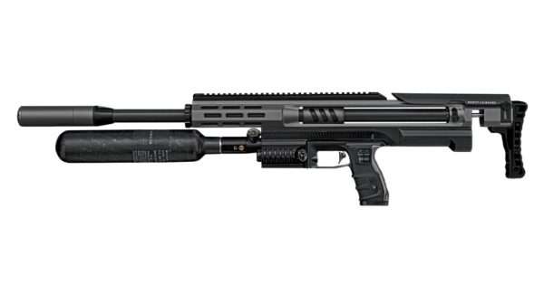 Air rifle with scope and air tank