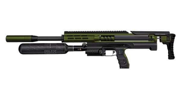 Airgun with attached air tank and stock