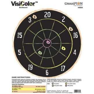 Champion VisiColor High-Visibility Paper Targets, Dartboard - 10pk