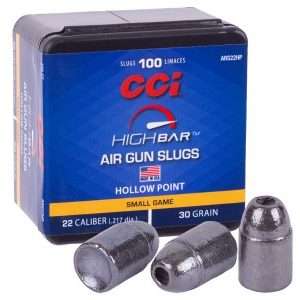 CCI High Bar Air Gun Slugs, .22 Cal, 30gr, Hollow Point, 100ct